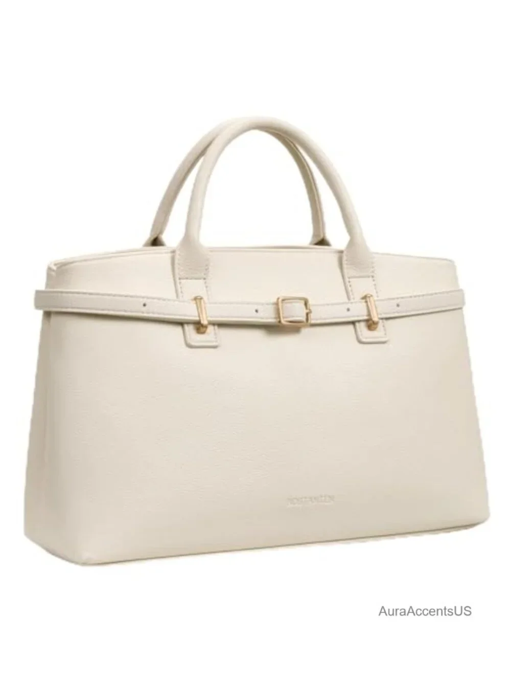 Structured Vegan Leather Satchel Bag for Women Work Tote Handbag with Removable